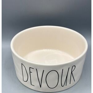 Rae Dunn Devour Ceramic Pet Bowl Cat Dog Beige Dishwasher Safe